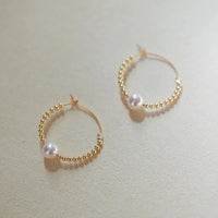 Pani - Boucles d'Oreilles Or et Perles d'Eau Douce