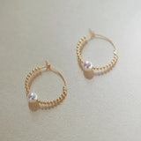 Pani - Boucles d'Oreilles Or et Perles d'Eau Douce