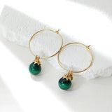 Luksik - Boucles d'Oreilles Or et Malachite
