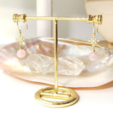 Billi - Boucles d'Oreilles Or et Quartz Rose