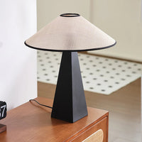 Lampe de Table Vintage en Bois Noir