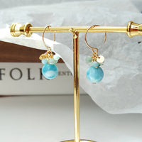 Nunmui - Boucles d'Oreilles Or et Larimar