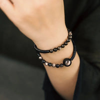 Koun - Bracelet Bois d'Ébène et Obsidienne