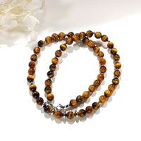 Matho - Collier Acier Inoxydable et Œil de Tigre