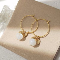 Bawi - Boucles d'Oreilles Or et Pierre de Lune