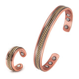 Sui - Bracelet Jonc et Bague Cuivre Magnétiques