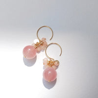 Loju - Boucles d'Oreilles Or et Quartz Rose