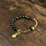 Duc - Bracelet Cuivre et Obsidienne