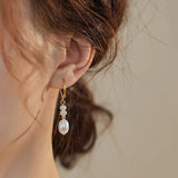 Luna - Boucles d'Oreilles Or et Perles d'Eau Douce
