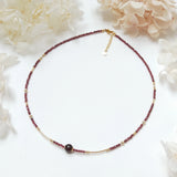 Kurenai - Collier Or et Grenat