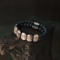 Seiya - Bracelet Bois d'Ébène, Obsidienne et Pierre de Lave