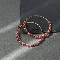Gik - Boucles d'Oreilles Or et Grenat