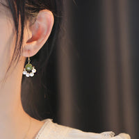 Candra - Boucles d'Oreilles Or, Perle d'Eau Douce et Jade