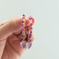 Shant - Boucles d'Oreilles Or, Rubis et Améthyste
