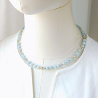 Yunhai - Necklace Gold and Aquamarine