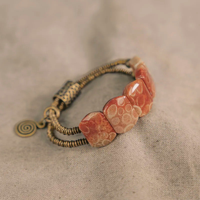 Moonga - Copper and Coral Bracelet – Terre de Siam