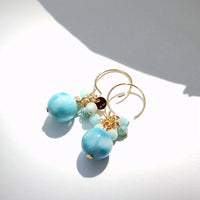 Nunmui - Boucles d'Oreilles Or et Larimar