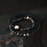 Koun - Bracelet Bois d'Ébène et Obsidienne