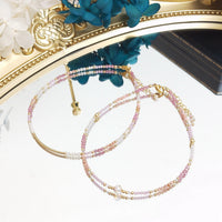 Lumi - Chaîne de Cheville Pierres Naturelles Roses