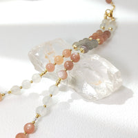 Santulan - Collier Or, Pierre de Lune et Pierre de Soleil