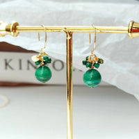Gong - Boucles d'Oreilles Or et Malachite