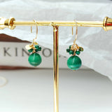 Gong - Boucles d'Oreilles Or et Malachite