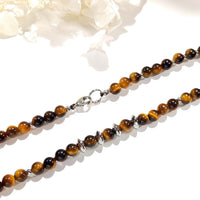 Matho - Collier Acier Inoxydable et Œil de Tigre