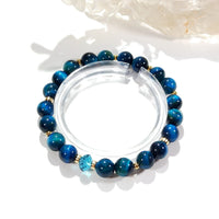 Horus - Bracelet Or et Œil de Tigre Bleu