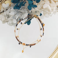 Omi - Chaîne de Cheville Spinelle et Œil de Tigre