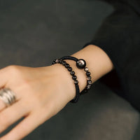 Koun - Bracelet Bois d'Ébène et Obsidienne