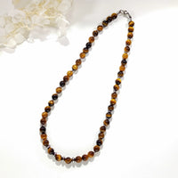 Matho - Collier Acier Inoxydable et Œil de Tigre