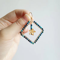 Hipnotis - Boucles d'Oreilles Or et Chrysocole