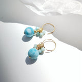 Nunmui - Boucles d'Oreilles Or et Larimar