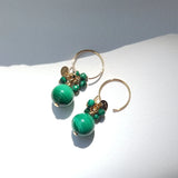 Gong - Boucles d'Oreilles Or et Malachite