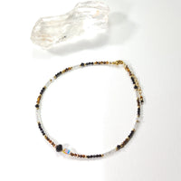 Kavacha - Chaîne de Cheville Œil de Tigre, Labradorite et Tourmaline