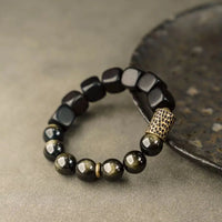 Dorje - 銅、黒檀、黒曜石のブレスレット