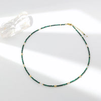 Kimati - Collier Or, Malachite et Cristal