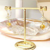 Gochi - Boucles d'Oreilles Or et Citrine