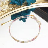 Lumi - Chaîne de Cheville Pierres Naturelles Roses