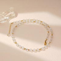 Yue - Collier Or et Pierre de Lune