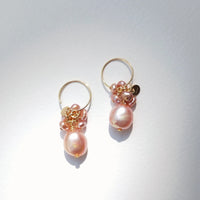 Jinju - Boucles d'Oreilles Or et Perle d'Eau Douce