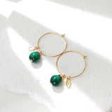 Luksik - Boucles d'Oreilles Or et Malachite
