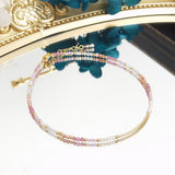 Lumi - Chaîne de Cheville Pierres Naturelles Roses