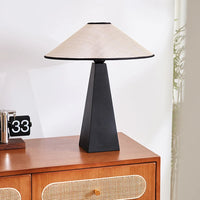 Lampe de Table Vintage en Bois Noir