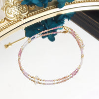 Lumi - Chaîne de Cheville Pierres Naturelles Roses