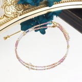 Lumi - Chaîne de Cheville Pierres Naturelles Roses