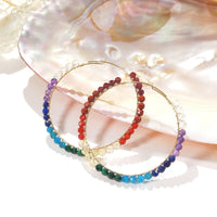 Makleon - Boucles d'Oreille Multicolore Pierres Naturelles