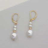 Luna - Boucles d'Oreilles Or et Perles d'Eau Douce