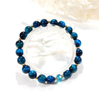 Horus - Bracelet Or et Œil de Tigre Bleu