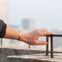 Syu - Bracelet Jonc et Bague Cuivre Magnétiques